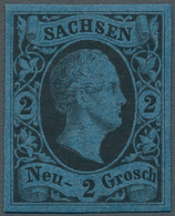 Sachsen - Marken Und Briefe: 1852, 2 Ngr Mittelblau In Ungebrauchter Kabinetterhaltung, Wunderschön - Sachsen