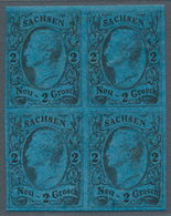 Sachsen - Marken Und Briefe: 1855, König Johann 2 Ngr. In B-Farbe Lebhaftblau Im Ungebrauchten Viere - Sachsen