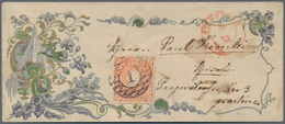 Sachsen - Marken Und Briefe: 1863, ½ Ngr. Lebhaftgelblichrot Auf Opulent Illustriertem Zierkuvert - - Saxe