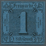 Thurn & Taxis - Marken Und Briefe: 1852, 1 Sgr. Schwarz Auf Blau Ungebraucht Ohne Gummi, Die Marke I - Autres & Non Classés