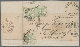 Thurn & Taxis - Marken Und Briefe: 1861, 3 Kreuzer-Frankatur, Bestehend Aus 3 Exemplaren: 1 Kr. Grün - Autres & Non Classés