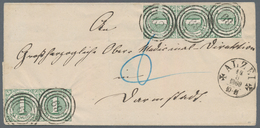 Thurn & Taxis - Marken Und Briefe: 1860, 1 Kr. Bläulichgrün, Senkrechter Dreierstreifen Und Waagerec - Autres & Non Classés