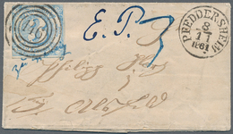 Thurn & Taxis - Marken Und Briefe: 1861, 3 Kr. Blau, Teils Breitrandig Auf Faltbriefhülle Mit NS "14 - Sonstige & Ohne Zuordnung