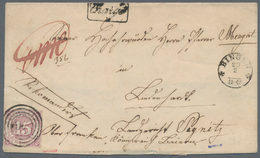 Thurn & Taxis - Marken Und Briefe: 1859 (Markenausgabe), 15 Kr. Braunpurpur, Dreiseitig Vollrandig, - Autres & Non Classés