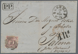 Thurn & Taxis - Marken Und Briefe: 1860, 15-Kreuzer-Frankatur Nach Spanien, Bestehend Aus 15 Kr. Bra - Other & Unclassified