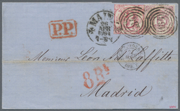 Thurn & Taxis - Marken Und Briefe: 1864, 18-Kreuzer-Frankatur Nach Spanien, Bestehend Aus 15 Kr. Bra - Autres & Non Classés