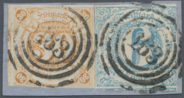 Thurn & Taxis - Marken Und Briefe: 1859-1862 (Markenausgabe), 30 Kr. Orange Und 6 Kr. Blau Auf Brief - Autres & Non Classés