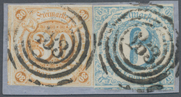 Thurn & Taxis - Marken Und Briefe: 1859-1862 (Markenausgabe), 30 Kr. Orange Und 6 Kr. Blau Auf Brief - Other & Unclassified