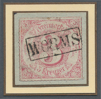 Thurn & Taxis - Ortsstempel: WORMS, Ra 1 Schwarz, Sog. "Stationsstempel" Ideal Zentriert Bzw. Glaskl - Autres & Non Classés