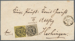 Württemberg - Marken Und Briefe: 1851, Ziffern 1 Kr. Schwarz Auf Sämisch Und 3 Kr. Schwarz Auf Gelb, - Autres & Non Classés