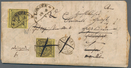 Württemberg - Marken Und Briefe: 1851, Faltbrief Mit 3 Kreuzer Gelb Entwertet Mit Halbkreisstempel " - Autres & Non Classés