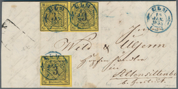 Württemberg - Marken Und Briefe: 1851, Ziffern 3 Kr. Schwarz Auf Dunkelgelb Im Paar In Type IVb Zusa - Sonstige & Ohne Zuordnung