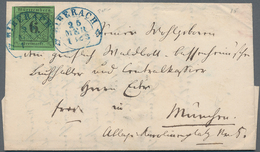 Württemberg - Marken Und Briefe: 1853, 6 Kreuzer Gelblichgrün Klar Entwertet Mit HKr BIEBERACH Auf F - Autres & Non Classés