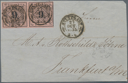 Württemberg - Marken Und Briefe: 1851, 9 Kreuzer Lebhaftrosa Im Waagerechten Prachtpaar Mit Vollen B - Other & Unclassified