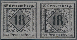 Württemberg - Marken Und Briefe: 1851, Ziffern 18 Kreuzer Auf Bläulichviolett, UNGEBRAUCHTES WAAGERE - Autres & Non Classés