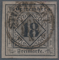 Württemberg - Marken Und Briefe: 1851, 18 Kr. Schwarz Auf Bläulichviolett, Type II, Allseits Breitra - Autres & Non Classés