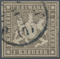 Württemberg - Marken Und Briefe: 1857, 1 Kr. Hellgraubraun, Amtlicher Neudruck Vom Mai 1865, Farbfri - Autres & Non Classés