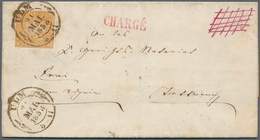 Württemberg - Marken Und Briefe: 1858, 3 Kreuzer Orange Auf CHARGÉ - Brief Mit Roter, Handschriftlic - Autres & Non Classés
