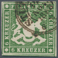 Württemberg - Marken Und Briefe: 1857, Freimarken Wappen 6 Kr Dunkelolivgrün, Gut Geschnittenes Exem - Autres & Non Classés