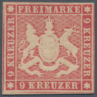 Württemberg - Marken Und Briefe: 1857, 9 Kr. Karminrosa, Farbfrisches Exemplar Mit Guter Wappenprägu - Autres & Non Classés