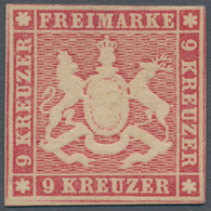 Württemberg - Marken Und Briefe: 1857, 9 Kr. Karminrosa, Farbfrisches Exemplar Mit Guter Wappenprägu - Andere & Zonder Classificatie