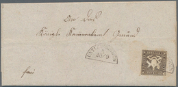 Württemberg - Marken Und Briefe: 1861, Brief Mit 1 Kr Dunkelbraun Von Unterböblingen Mit Seltenem Ha - Other & Unclassified