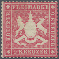 Württemberg - Marken Und Briefe: 1860, 9 Kr. Karmin, Farbfrisch Und Mit Erhabener Wappenprägung, All - Sonstige & Ohne Zuordnung