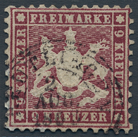 Württemberg - Marken Und Briefe: 1862, 9 Kr. Lilarot, Farbfrisch Und Sauber Gestempelt, Tiefst Signi - Sonstige & Ohne Zuordnung