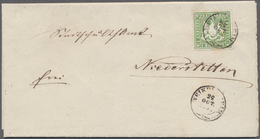 Württemberg - Marken Und Briefe: 1865, 1 Kr. Dunkelgrün Mit K2 „WEIKERSHEIM 25/OCT 1868” Auf Faltbri - Other & Unclassified