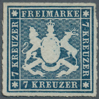 Württemberg - Marken Und Briefe: 1868, Wappen 7 Kr. Schieferblau, Durchstochen, Ungebraucht Ohne Gum - Sonstige & Ohne Zuordnung