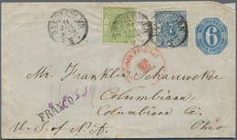 Württemberg - Marken Und Briefe: 1870, 1 Kr Grün Und 7 Kr Blau Als Zusatzfrankatur Auf 6 Kr Blau Gan - Autres & Non Classés