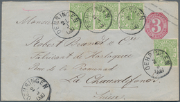 Württemberg - Marken Und Briefe: 1869, Ovalausgabe 1 Kr. Grün Im Dreierstreifen + Einzelmarke Durchs - Autres & Non Classés