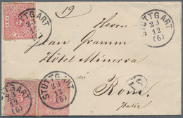 Württemberg - Marken Und Briefe: 1873, 3 Kreuzer Rosa, 3 Stück Auf Auslandbrief Ab "STUTTGART 23.12 - Autres & Non Classés