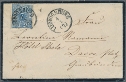 Württemberg - Marken Und Briefe: 1871, 7 Kreuzer Blau Entwertet Mit Kleinem K1 LUDWIGSBURG Auf Schön - Autres & Non Classés