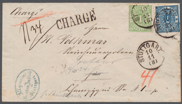 Württemberg - Marken Und Briefe: 1874, 7 Kr. Blau Und 1 Kr. Gelbgrün Mit Gutem Durchstich Und Farbfr - Autres & Non Classés