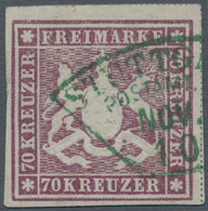 Württemberg - Marken Und Briefe: 1873, 70 Kreuzer Braunlila, Bogenfeld 5, Allseits Breitrandig Mit Z - Sonstige & Ohne Zuordnung