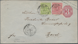 Württemberg - Marken Und Briefe: 1874, 1 Kreuzer Grün Und 3 Kreuzer Rotkarmin(Ausgabenmischfrankatur - Sonstige & Ohne Zuordnung