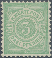 Württemberg - Marken Und Briefe: 1875 Freimarke 3 Pf In Seltener Farbe B = Mittelbläulichgrün, Einwa - Autres & Non Classés