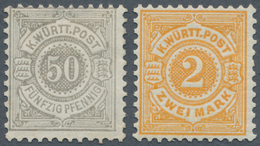 Württemberg - Marken Und Briefe: 1875 Freimarke 50 Pf Gelbgrau Und 2 Mark Dunkelgelborange, Ungebrau - Sonstige & Ohne Zuordnung