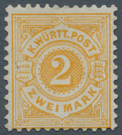 Württemberg - Marken Und Briefe: 1875, Freimarke 2 Mark Gelborange Ungebraucht Mit Neugummi, Farbfri - Sonstige & Ohne Zuordnung