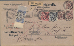 Württemberg - Marken Und Briefe: 1894, Paketkarte Mit 3x 50 Pf. (eine Marke Mgl. Durch Randklebung) - Sonstige & Ohne Zuordnung