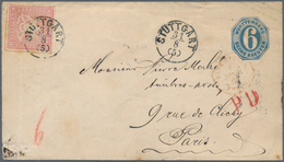 Württemberg - Ganzsachen: 1862, GA-Umschlag 6 Kr. Schwarz Mit Großem Überdruck Mit Unterschiedlichen - Other & Unclassified