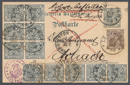 Württemberg - Ganzsachen: 1900, Dienst-PK 2 Pf Mit Zusatzfr. 25 Pf (11mal 2 Pf + 1mal 3 Pf) Als Eilb - Autres & Non Classés