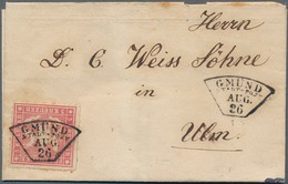 Württemberg - Fächerstempel: 1866, 3 Kreuzer Rosa Klar Und Zentrisch Entwertet Mit Fächerstempel "GM - Autres & Non Classés