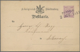 Württemberg - Langstempel, Zweizeilig: BUCHAU 2 AUG 1881, Sehr Späte Verwendung Auf GA-Karte 5 Pf. V - Autres & Non Classés