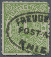 Württemberg - Postablagen: KNIEBIS-FREUDENSTADT Seltener Postablage Teil-Stempel Auf 1 Kr. Grün (unt - Andere & Zonder Classificatie