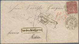 Norddeutscher Bund - Marken Und Briefe: 1869, 1 Gr. Karmin Auf Brief Von "BRAUNSCHWEIG BAHNHOF 27 FE - Sonstige & Ohne Zuordnung