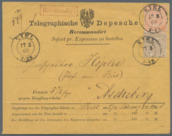 Norddeutscher Bund - Marken Und Briefe: 1869, 5 Gr. Und 1/1 Gr. Durchstochen Je Mit Klarem DKr. "KIE - Autres & Non Classés