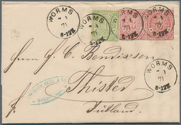 Norddeutscher Bund - Marken Und Briefe: 1871, 1 Kr. Grün Und Waagerechtes Paar 3 Kr. Karmin (eine Ma - Autres & Non Classés
