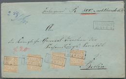 Norddeutscher Bund - Marken Und Briefe: 1869, Ca.: 5 Groschen Viermal Als Seltene Mehrfachfrankatur - Autres & Non Classés
